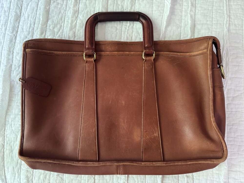 Vintage Coach Full-Grain Glove-Tanned Leather Business Briefcase M6C-5282